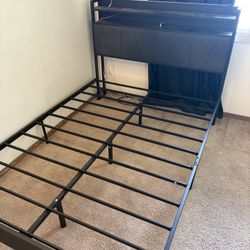 Full Bed Frame With Headboard Has Built An Outlet And Usb