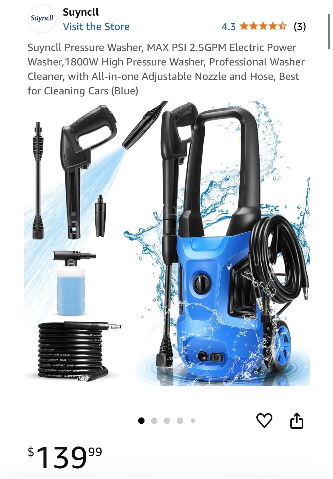 1800W High Pressure Washer