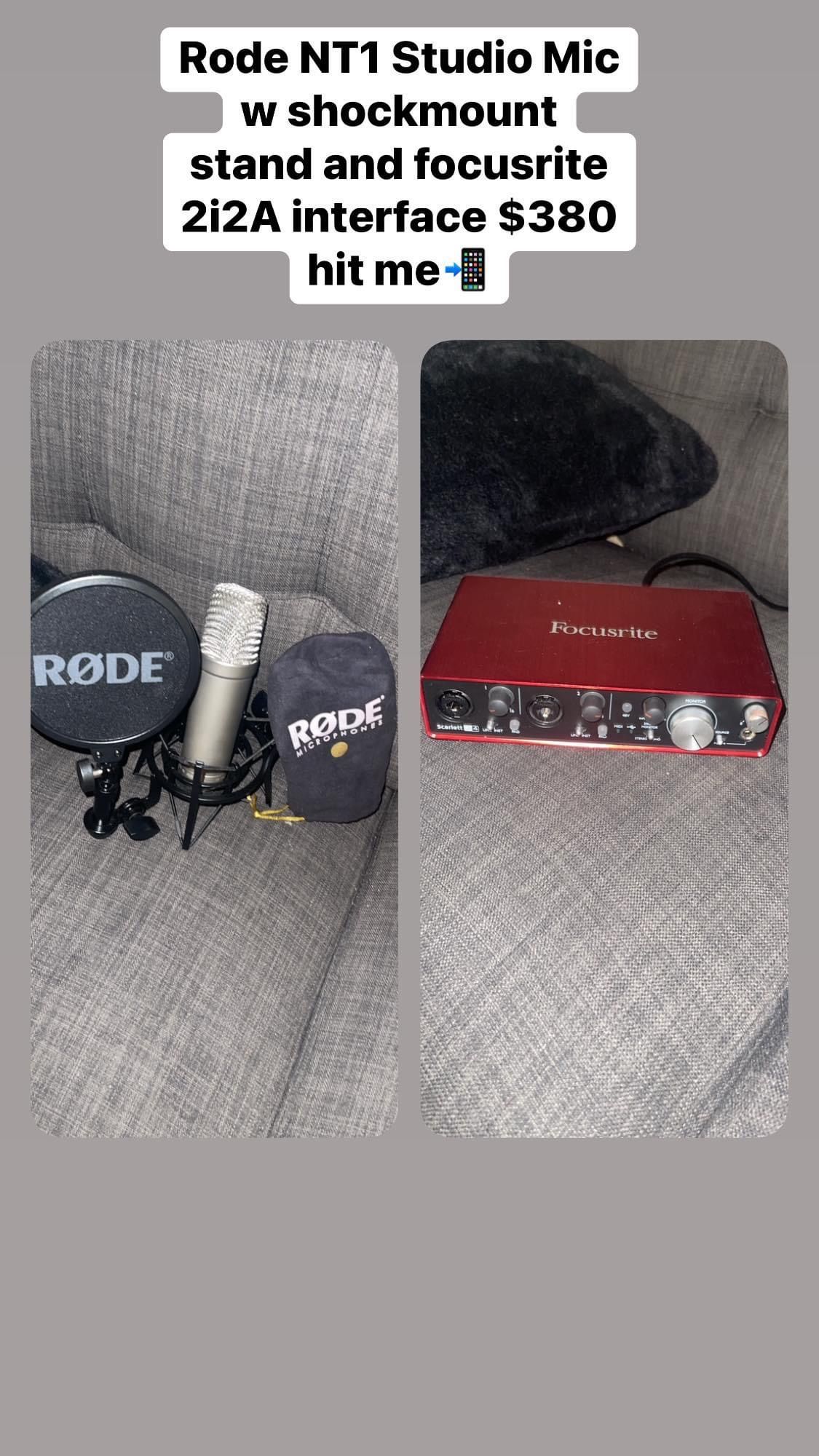 Rode NT1-A microphone with shockmount and stand