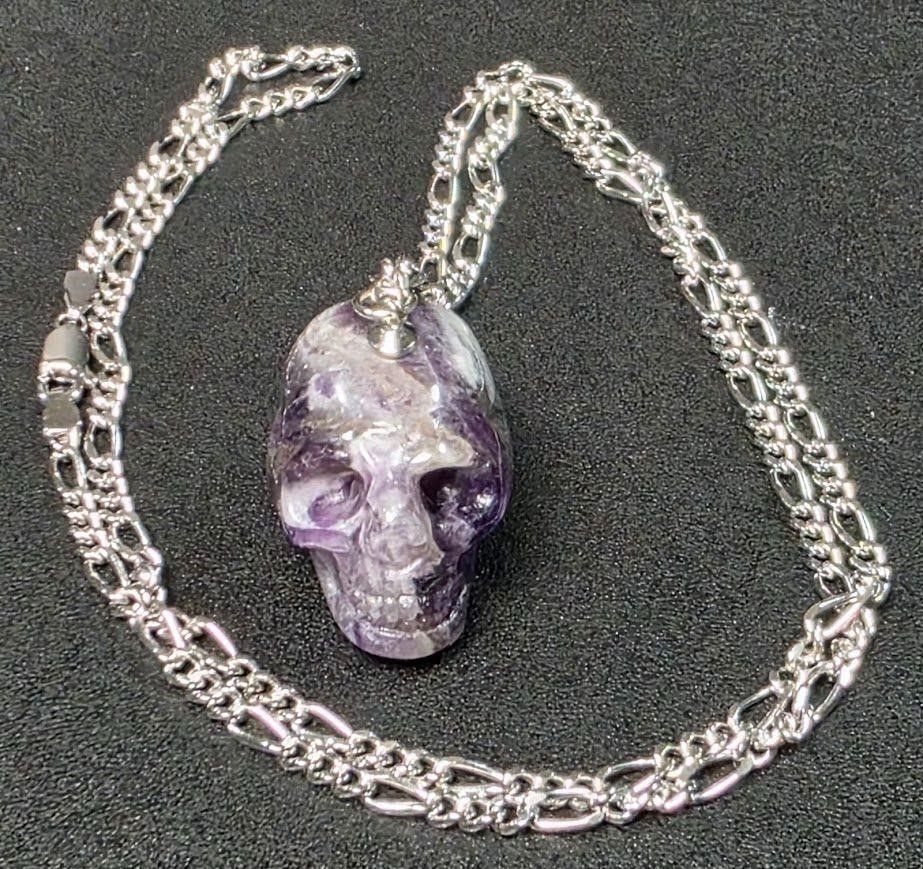 Sterling Silver And Amythest Stone Pendant 