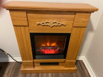 Fireplace with heat and faux flame