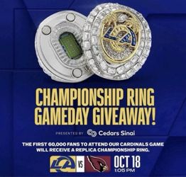 Los Angeles Rams NFL Super Bowl Replica Championship Ring SGA 10/18/26