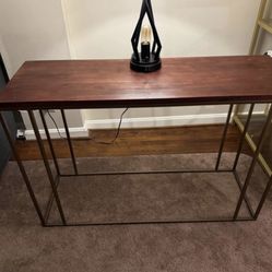 O&o By Olivia & Oliver Console Table In Walnut/antique Brass