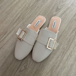 Slippers Flat Women Casual Shoes Slip On Slides Pearl Buckle