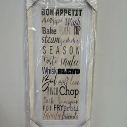 Kitchen Expressions Print Matted in a Light Wood Frame 15"x 29" ***NEW***