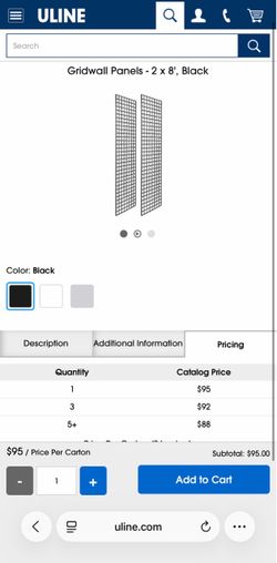 ULINE Gridwall Panels