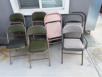 7 Metal folding chairs