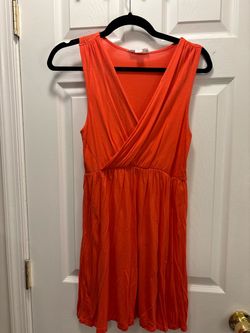 Orange Sleeveless V-Neck Mini Dress