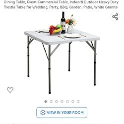 Square White Folding Table 