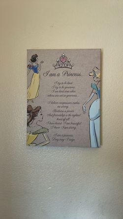 Girls Disney Princess Canvas Art Frame 