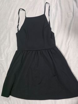 Medium Black Spaghetti Strap Mini Dress