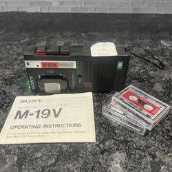 Sony M-19V Microcassette Recorder microphone VOR Plug-in Rechargeable,NotWorking