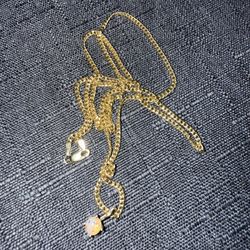 14k Gold Chain & Opal Pendant