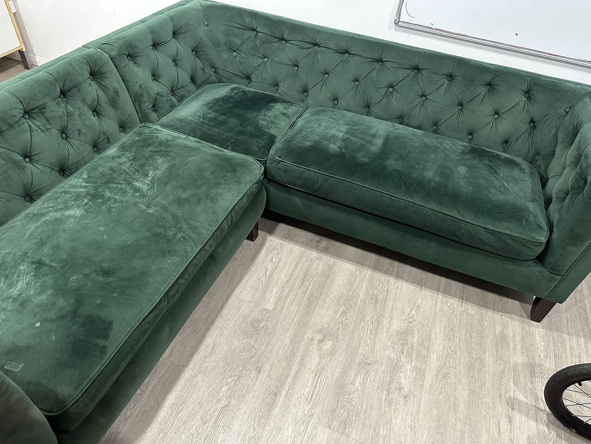 World market green velvet couch deals