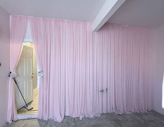 Pink Chiffon Backdrop Curtains