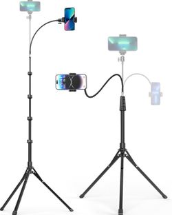 Phone Tripod, 92" Cell Phone Stand with 15" Gooseneck