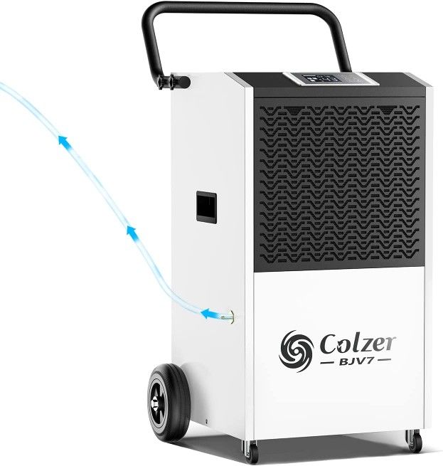 COLZER 170 Pints Commercial Dehumidifier with Pump and Drain Hose for Basements and Large Spaces up to 7,500 Sq Ft, 5 Years Warranty

