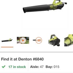 Ryobi Corded Leaf Blower 