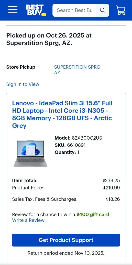 Lenovo - IdeaPad Slim 3i 15.6" Full HD Laptop - Intel Core i3-N305 - 8GB Memory - 128GB UFS - Arctic