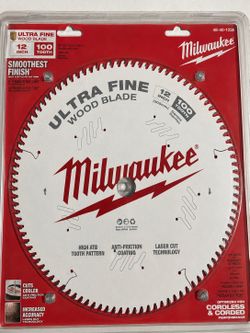 NEW Milwaukee 12” 100-Tooth Ultra Fine Finish Saw Blade 48-40-1228