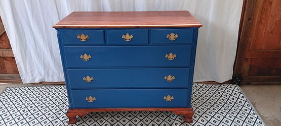 Solid Wood Blue Dresser / Chest of Drawers - Local Delivery Available