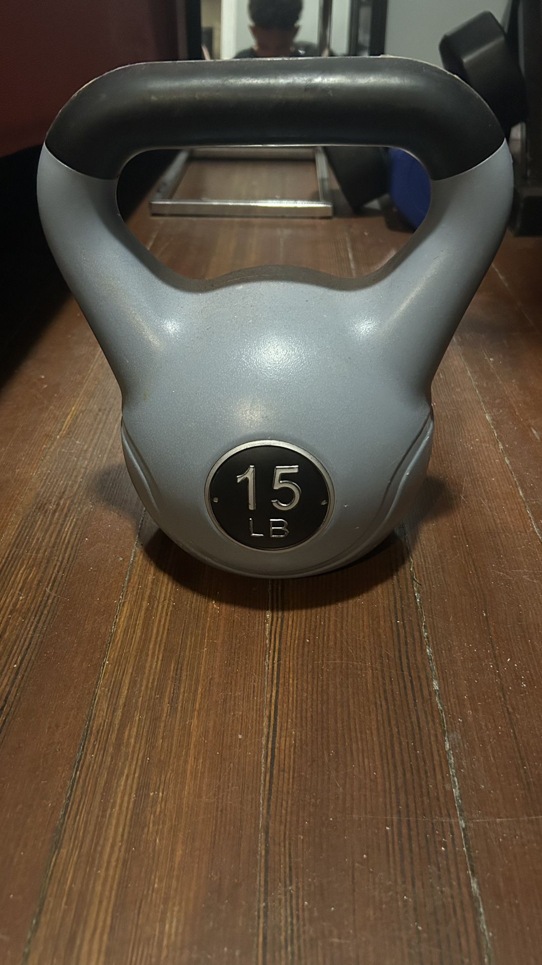 Flo 360 15 LB Grey Black Kettle Bell Body Shaping Tones Muscles Weight Exercise