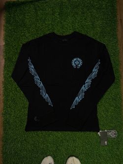 Blue and black chrome heart long sleeve