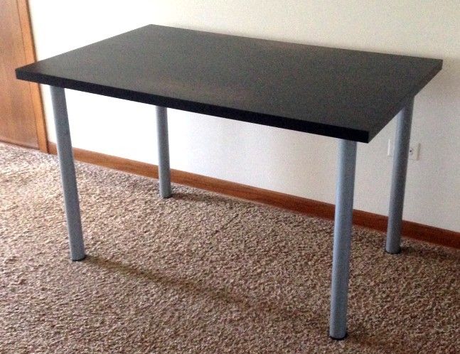 Ikea Desk Table Black w Spin Off Legs