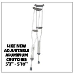 LIKE NEW, ADJUSTABLE/ALUMINUM CRUTCHES