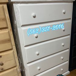 Black Friday White Jumbo Five Drawer Dresser Pinewood Cajonera Comoda 