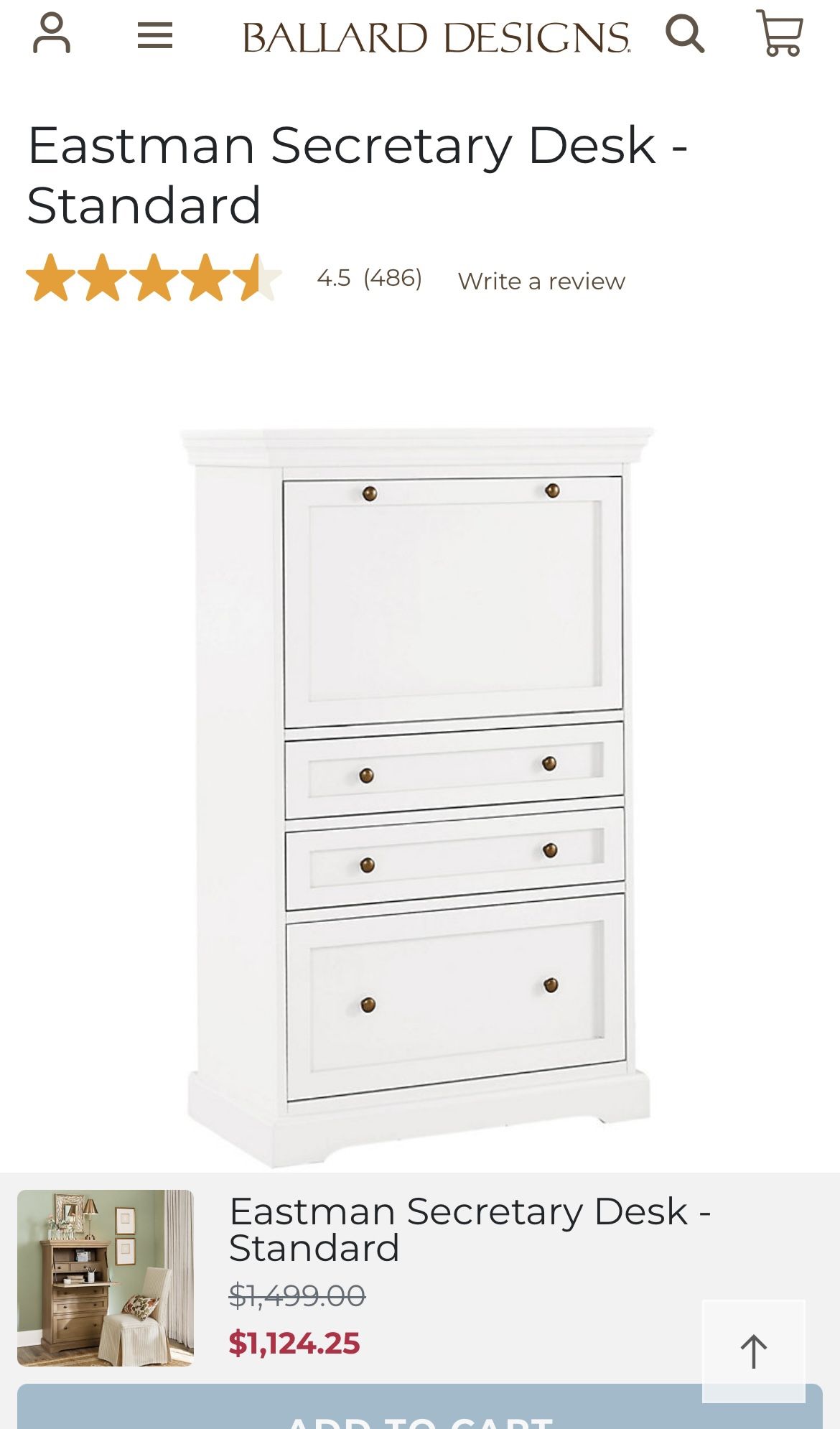 Secretary Desk - Ballard Designs **one fifth the price of retail**