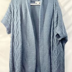 St. John's Bay Knit Women's Blue Cardigan Long Sleeve Sweater Size Large
