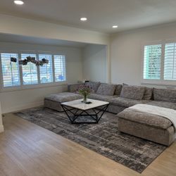 Joy bird gray Sectional Couch Velvet