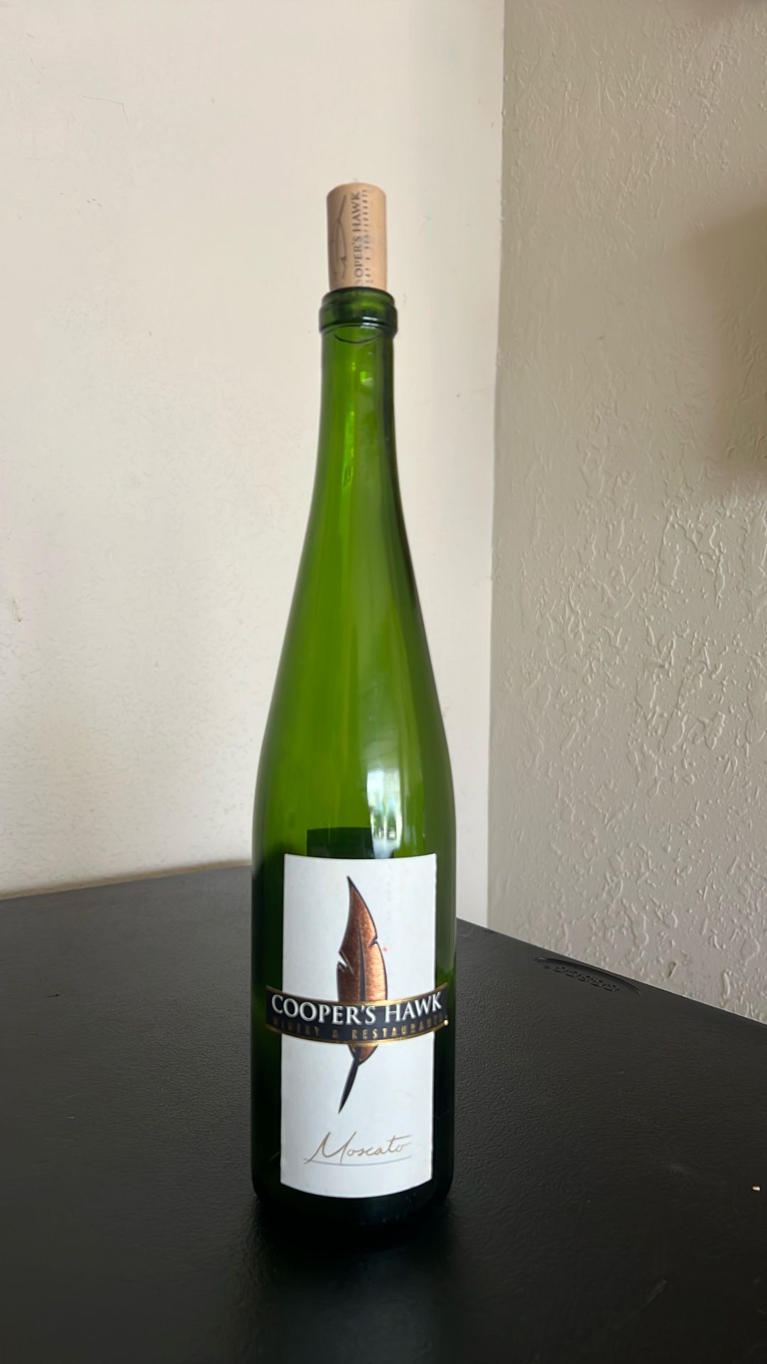 Empty Green Glass Wine Bottle