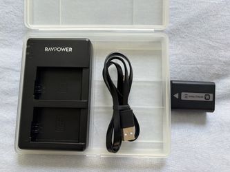 For Sony A6000 series ,Original Sony NP-FW50 Lithi by um-Ion Rechargeable Battery (1020mAh) and Rapower dual usb battery charger C