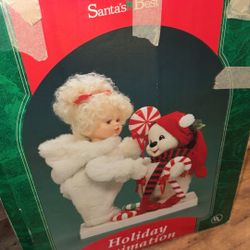 Vintage 1993 Santa little Girl 
