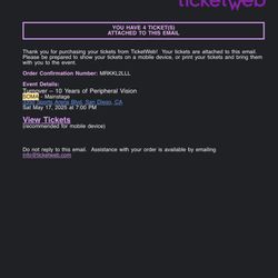 Turnover SAN DIEGO Peripheral Vision Tickets 