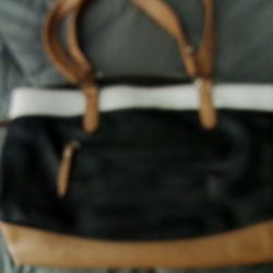 Black Tan And White Handbag