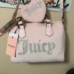 New W Tags Velour Juicy Bag And Wallet $80