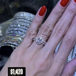 14K 1.69CT  Oval Lab Grown Engagement Ring  