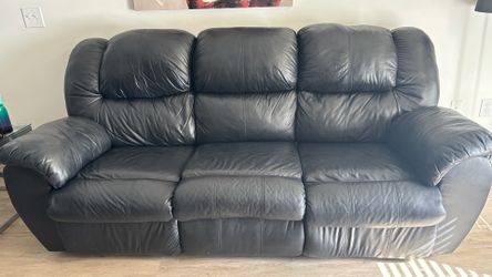 RECLINER BROWN LEATHER SOFA