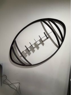 Metal football wall art
