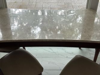 Marble top dining table and chairs