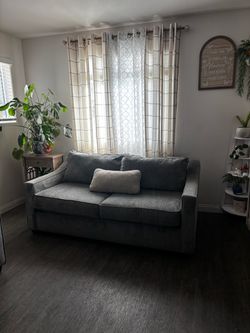 Gray Fabric Two-Seat Sofa