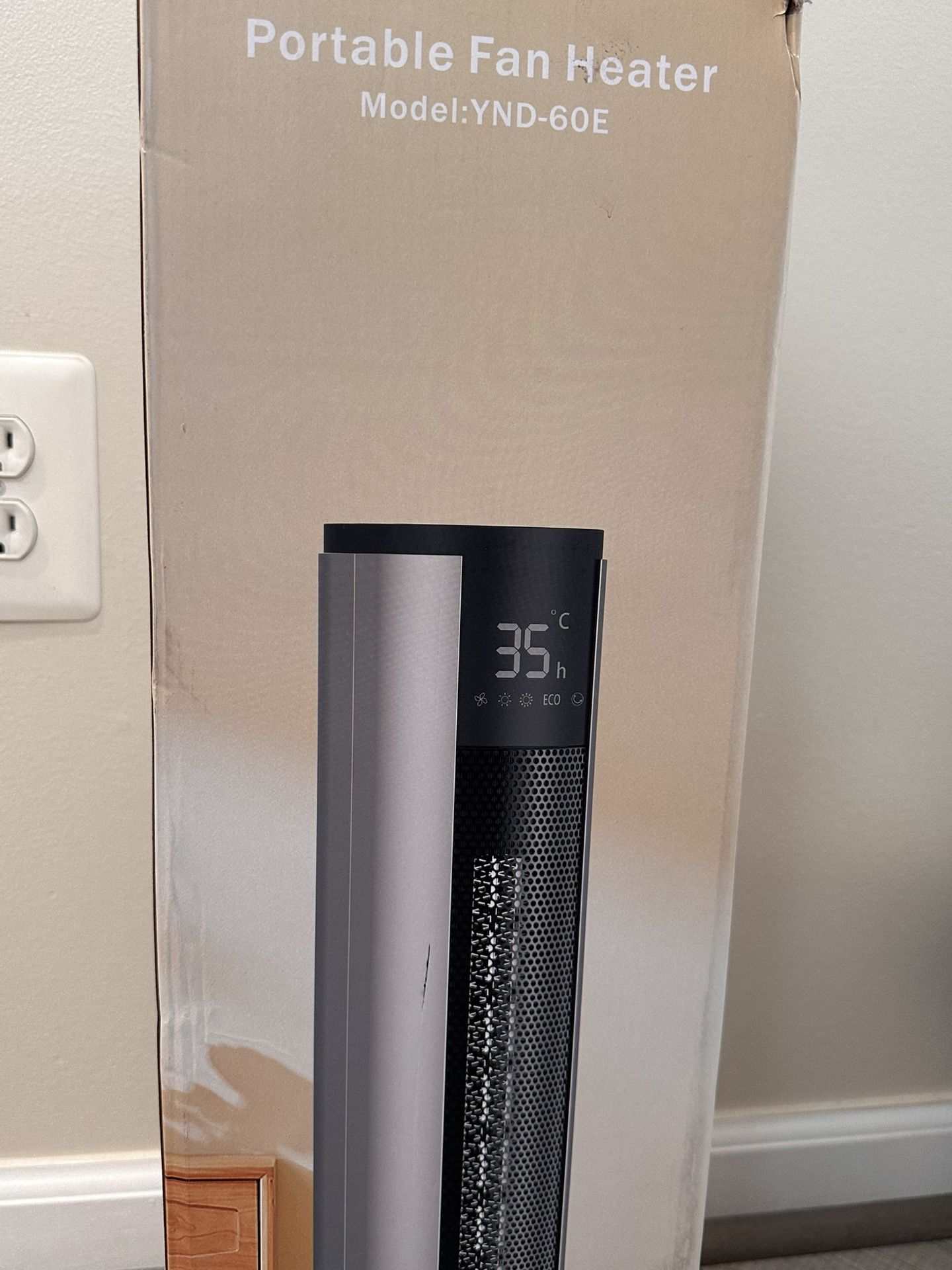 Portable Tower Fan Heater with Digital Display – Model YND-60E