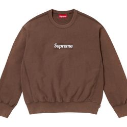SUPREME WASHED BOX LOGO CREWNECK SIZE MEDIUM 