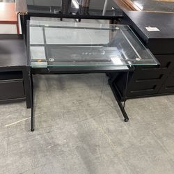Black Metal And Glass Desk (in Store)