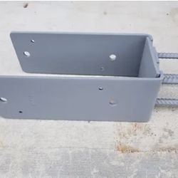 NEW! Wet Set Bracket (6x6 Post) - Steel Bracket with Rebar