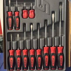 Snap-on Tools 12 pc Instinct® Soft Grip Combination Screwdriver Set (Red)