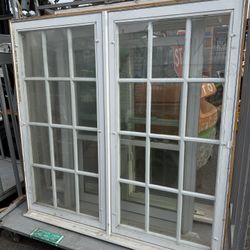 Wood Casement Window Set 56”W x 56.5”H